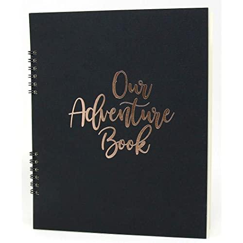 Our Adventure Book Scrapbook Album, Inspired by Up Movie, Gold Foil Embossed, 130 pgs, 9.25" x 7.5" Family Adventure Album, Gift for Couples, Gift for Wife, Gift for Parents