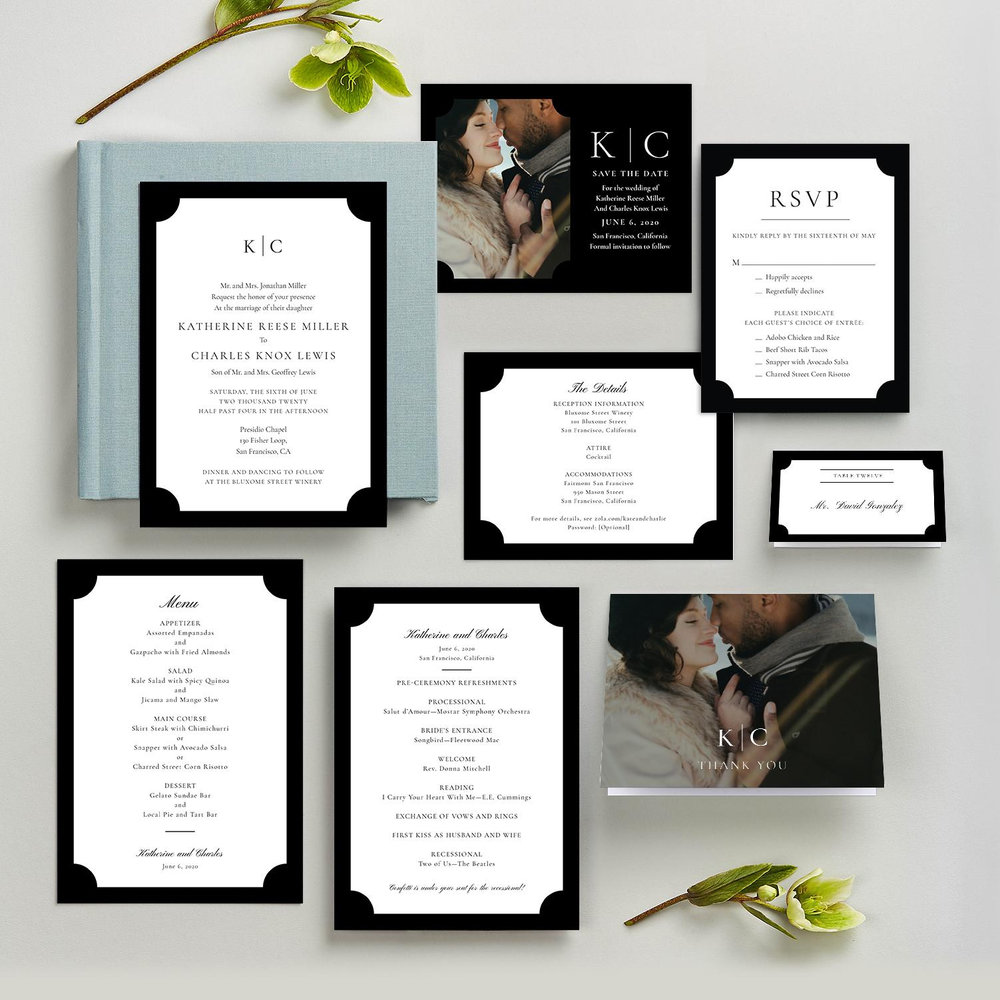 Blake Frame | Black | Zola Wedding Invitations
