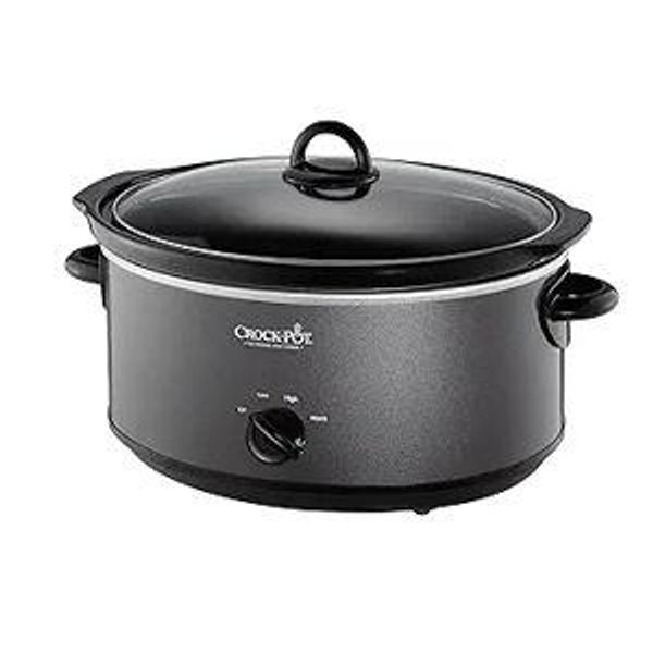 Crock-Pot 7-Quart Manual Slow Cooker, Family Size Serves 8+ People or Fits 6-lb Roast, Removable Stoneware with Warming Setting, Dishwasher Safe for Easy Cleanup, Charcoal