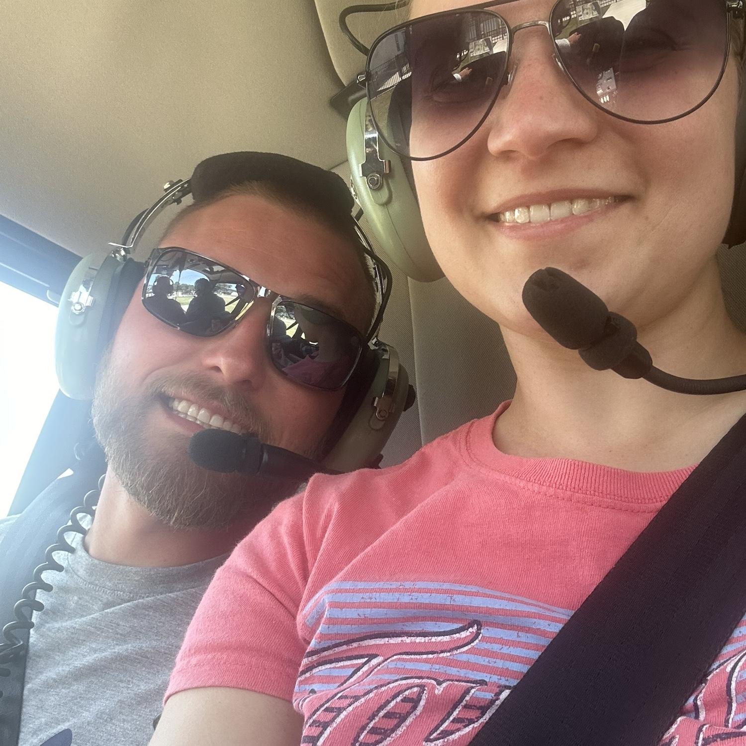 1st helicopter ride together while in Florida to view Disney World from up above!