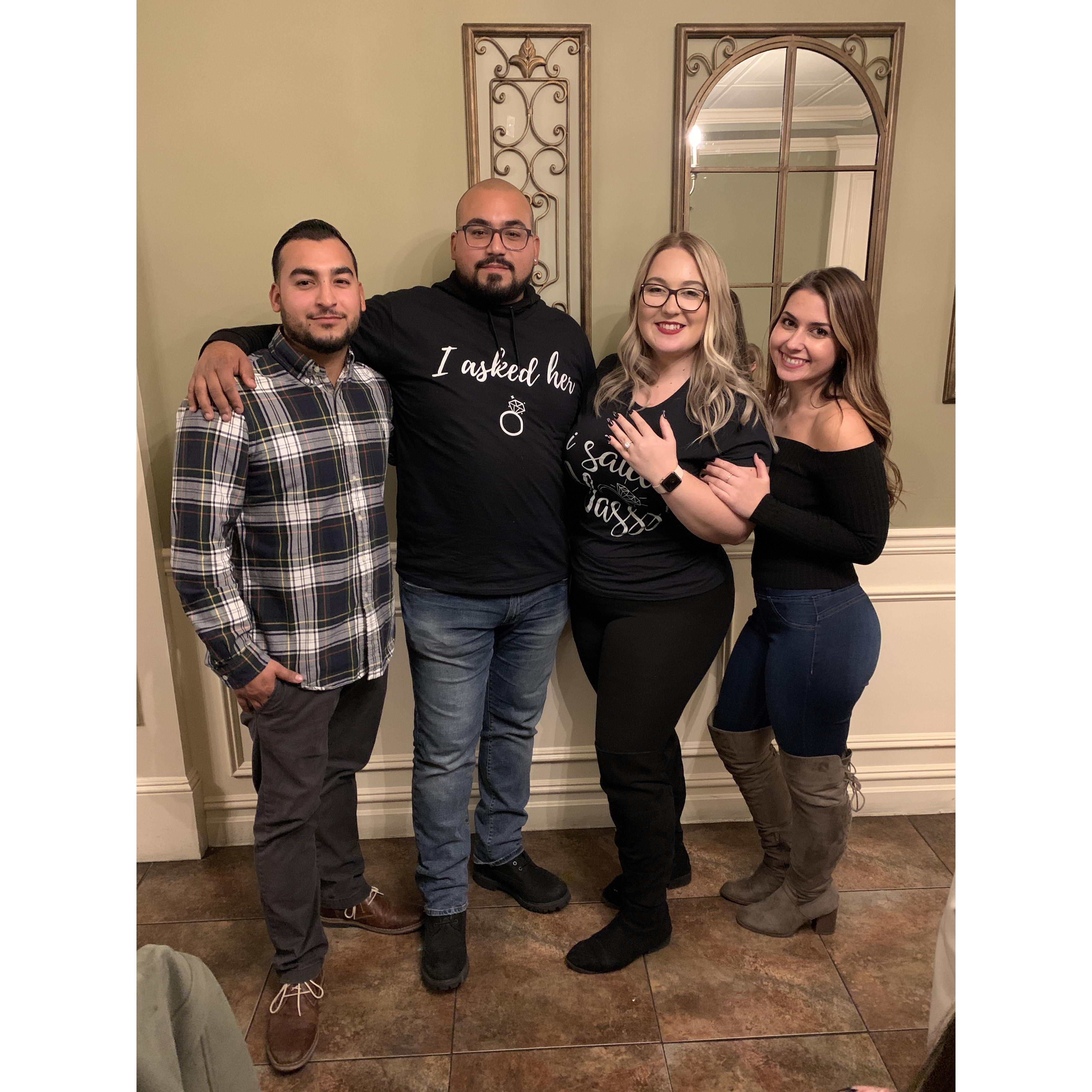 Joe and Rebecca made our engagement day so special! They threw us a small surprise celebration. We are so lucky to have them!