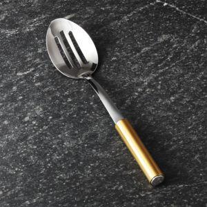 Gold-Handled Slotted Spoon