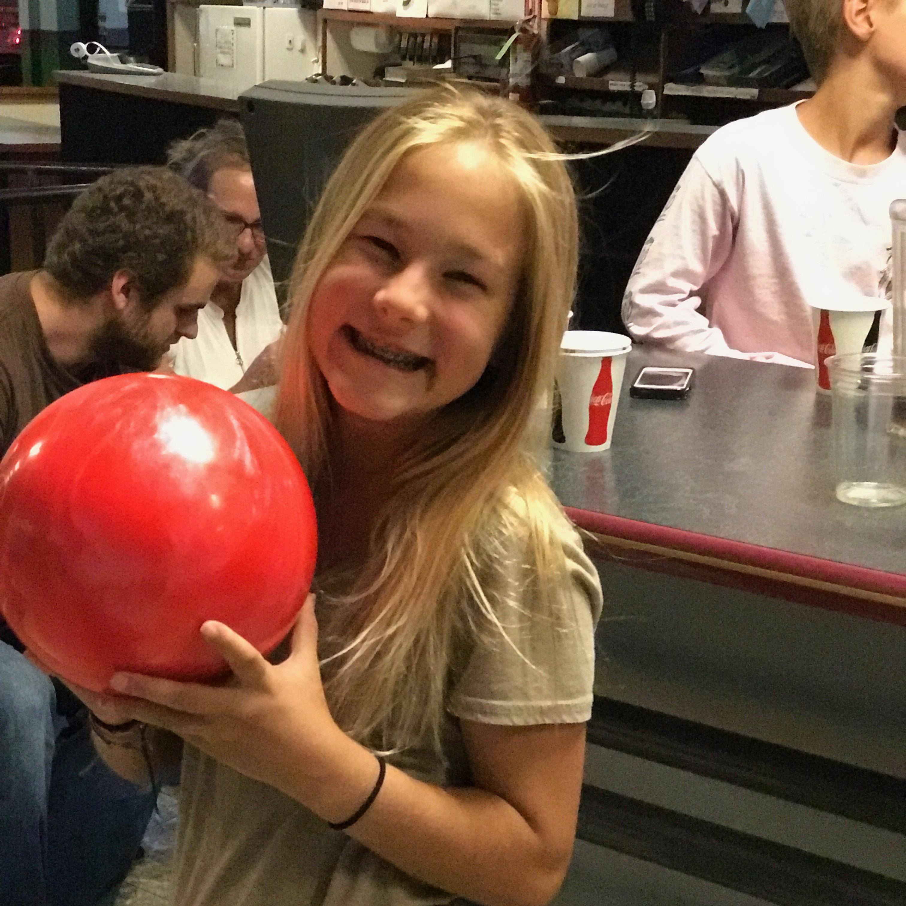 Josie bowling in Bozeman!