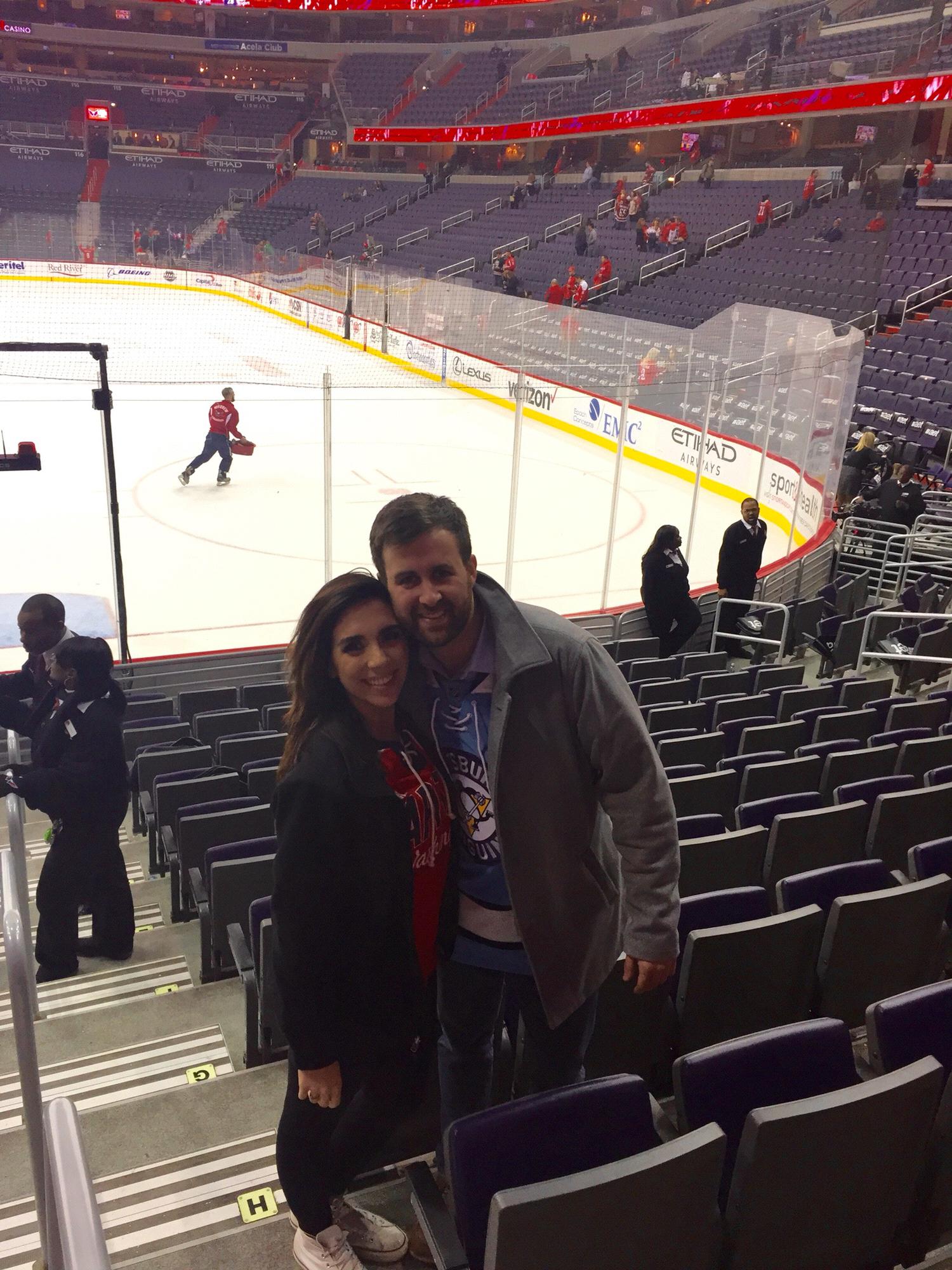 March 2016 attending our first rivalry sports game in DC, Caps vs Pens!