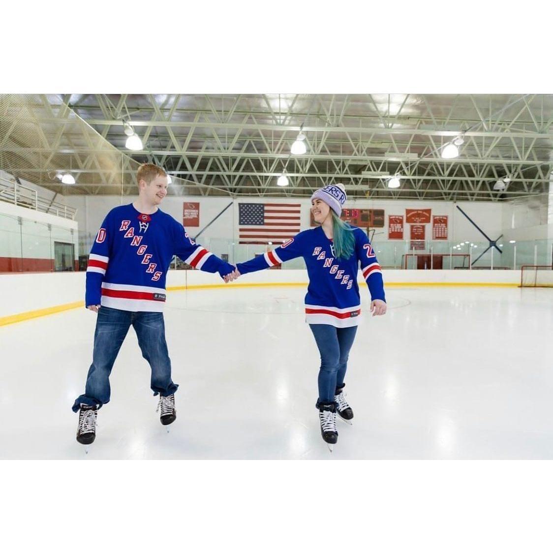 One passion of ours is that we love skating and love rooting for the Rangers!