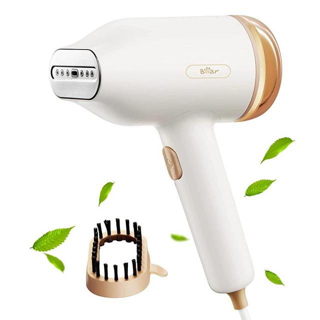 Bear Handheld Travel Steamer for Clothes, Portable Travel Garment Clothes Steamer, 10 Second Fast Heat-up, Auto-Off, Steam Iron Fabric Wrinkle Remover with Brush for Home and Travel