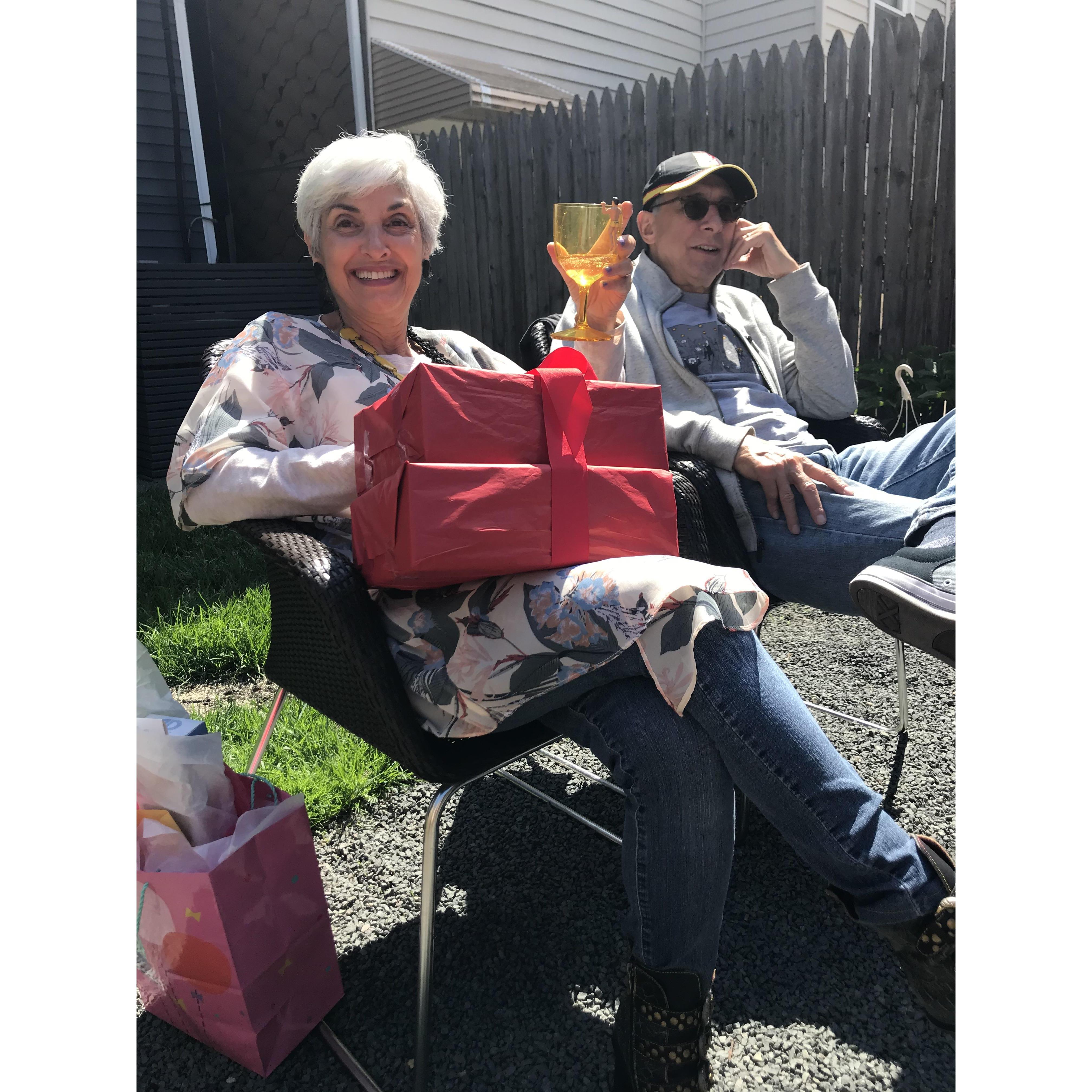 Janice Surrounded By Gifts