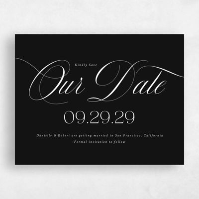 Black Wedding Save the Date - Hunter Landscape