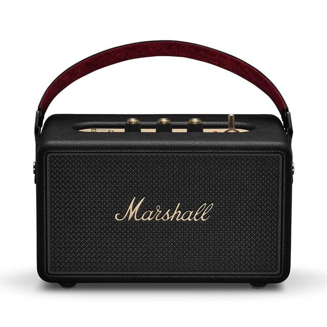 Marshall Kilburn III Bluetooth Speaker - Premium Water Resistance Portable Bluetooth Speaker & Wireless Speakers 50+ Playtime - Black and Brass
