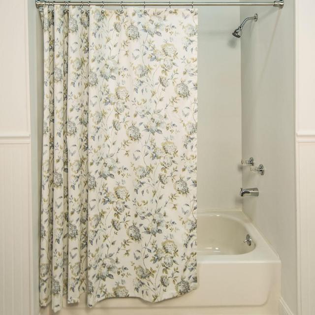 Abigail Floral Duck Cloth Shower Curtain (Lilac)