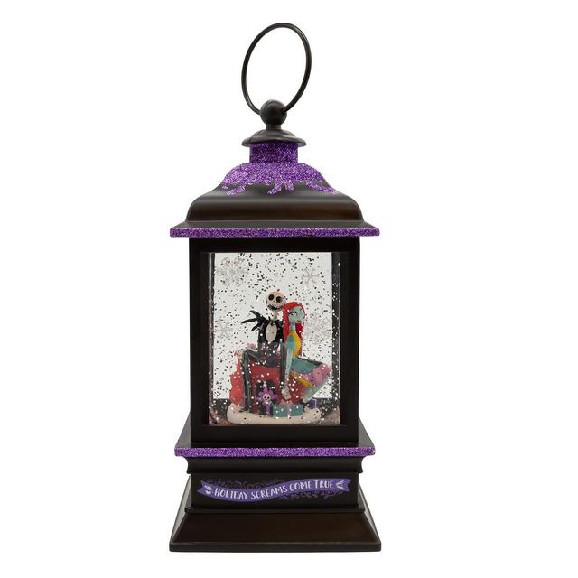 Kurt Adler 9" Battery-Operated Disney Nightmare Before Christmas Jack and Sally Spinning Musical Light-Up Lantern