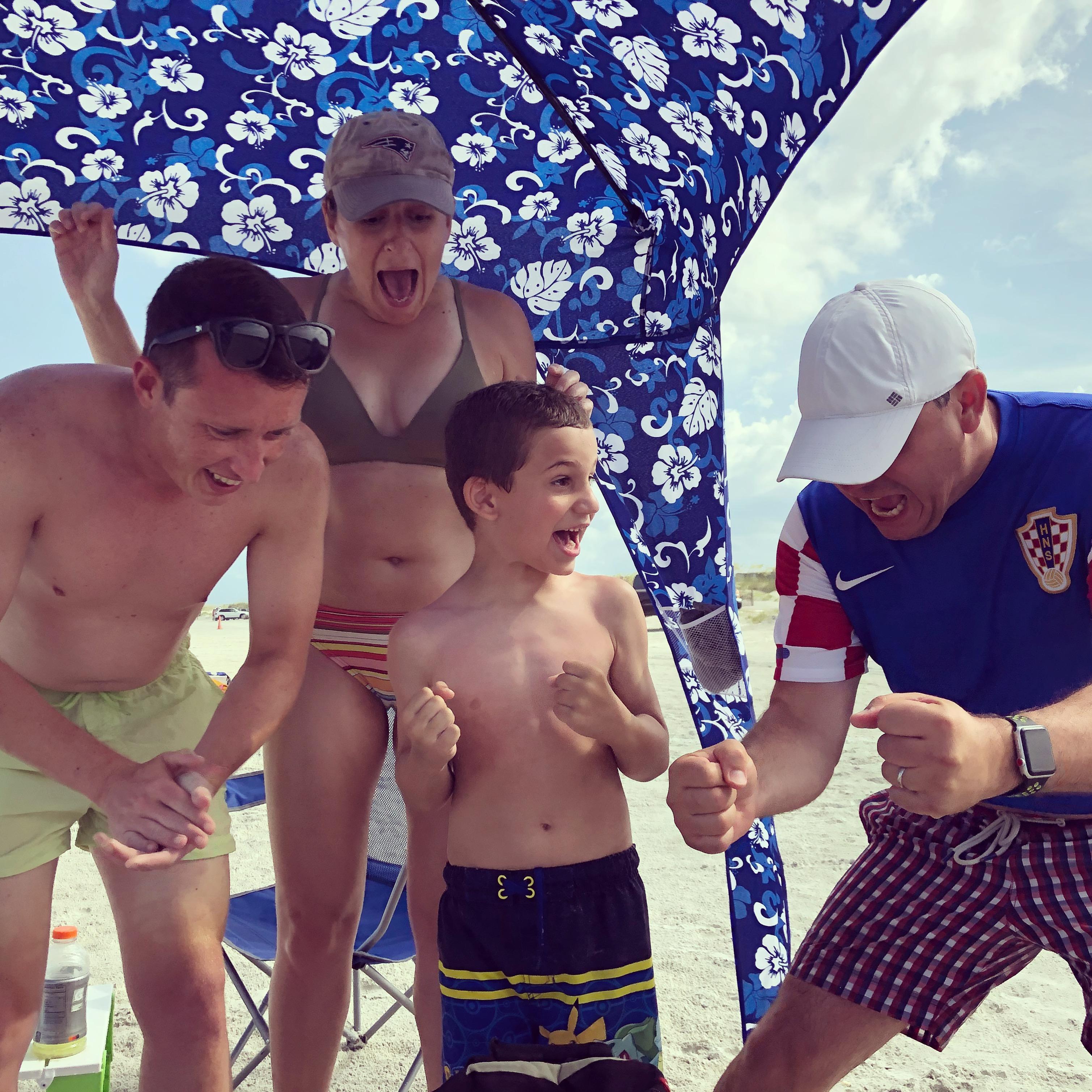Cheering on Croatia during the 2018 World Cup with Dennis and Luka