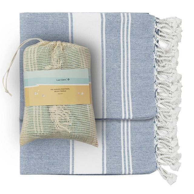 100% Cotton Beach Towel with Beach Bag, 2 Piece Beach Towels for Adults, 39"x71", Pool Towels, Oversized Beach Towel, Extra Large Beach Towel, Quick Dry Sand Towel, Travel Beach Towel - Sky Blue