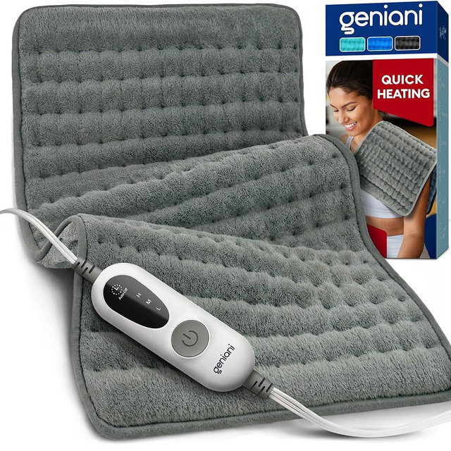 GENIANI Heating Pad for Back Pain & Cramps Relief, Auto Shut Off, Machine Washable, Moist Heat Pad for Neck & Shoulder 12’’×24’’
