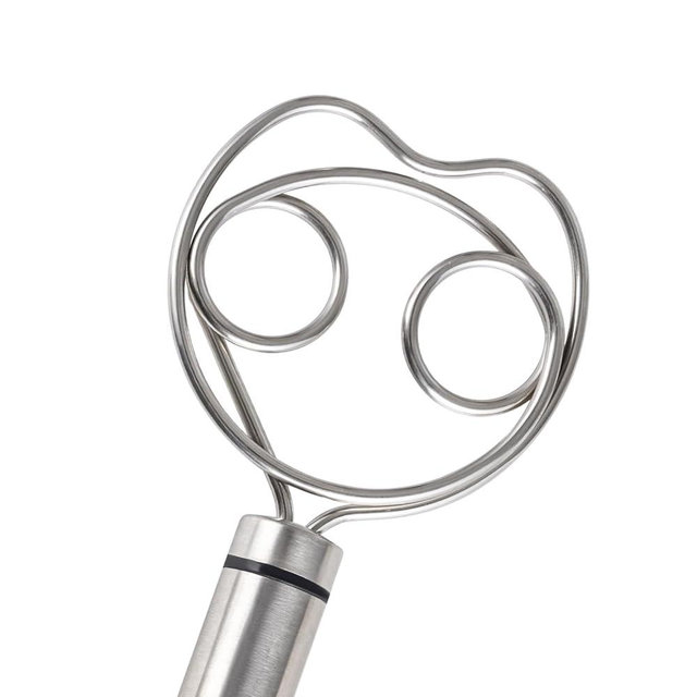 AUTUMNSWAN Premium Stainless Steel Danish Dough Whisk – Dishwasher Safe Handheld Bread Mixer for Sourdough, Pizza, and Pastry Baking Tool