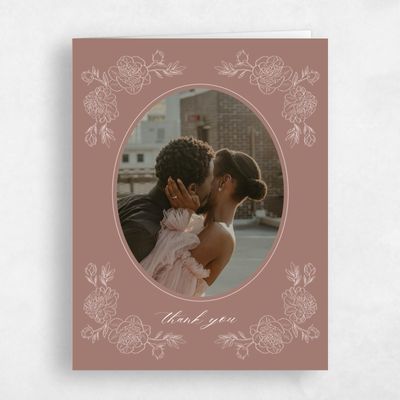 Chestnut, Brown Wedding Thank You - Mauve Photo