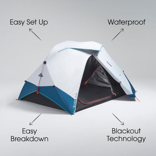 Quechua 2 Second Easy Fresh & Black, Waterproof Camping Tent, 2 Person