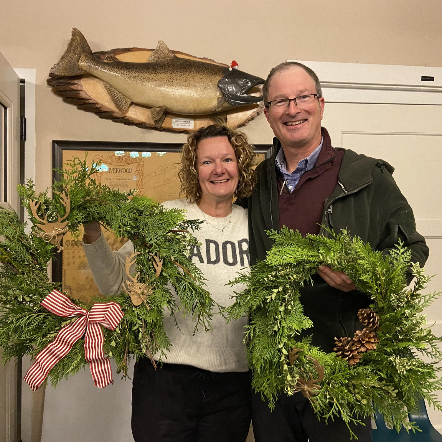 Channelling our inner Martha's. Making our own holiday wreaths.