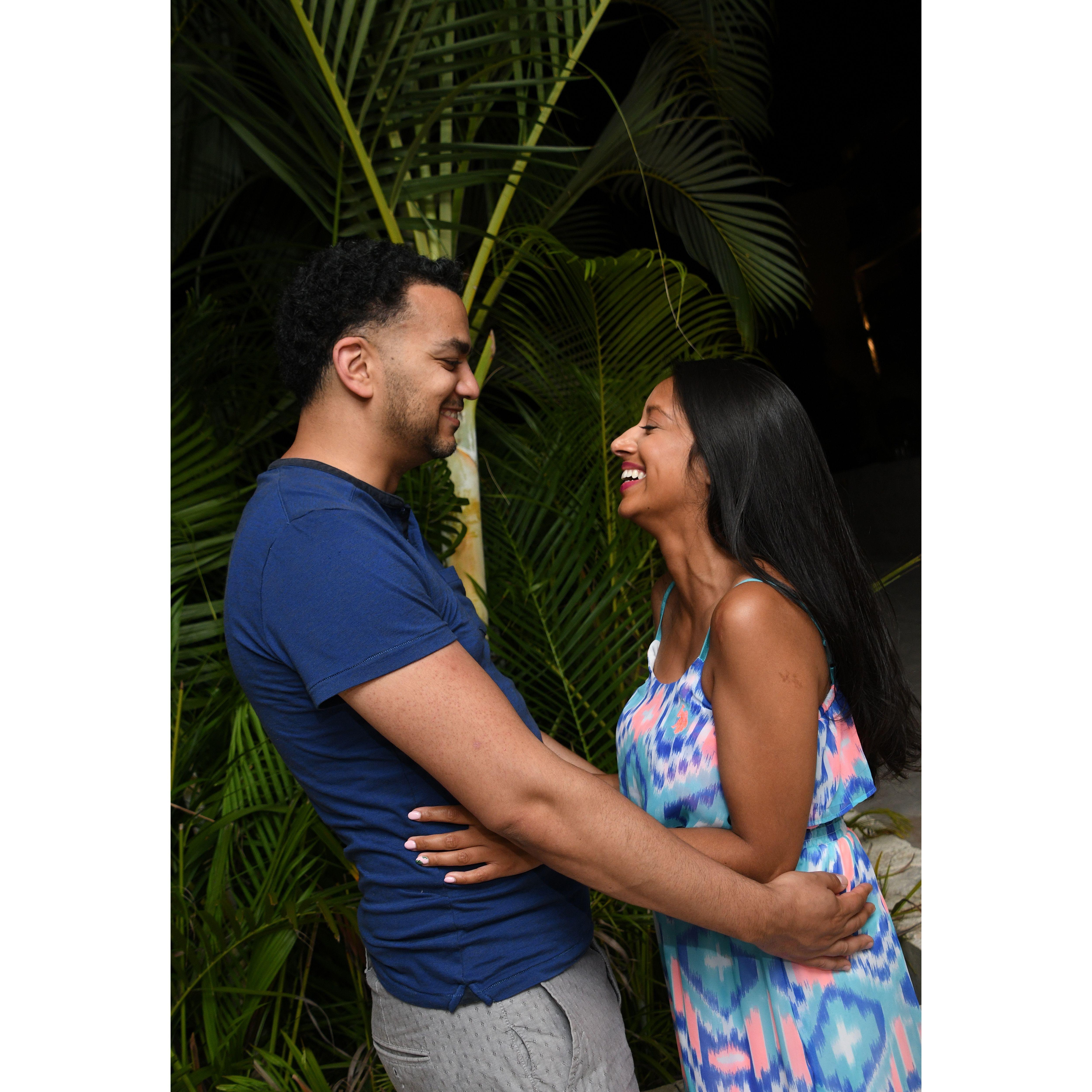 In Cancun Mexico- a few days before our engagement!