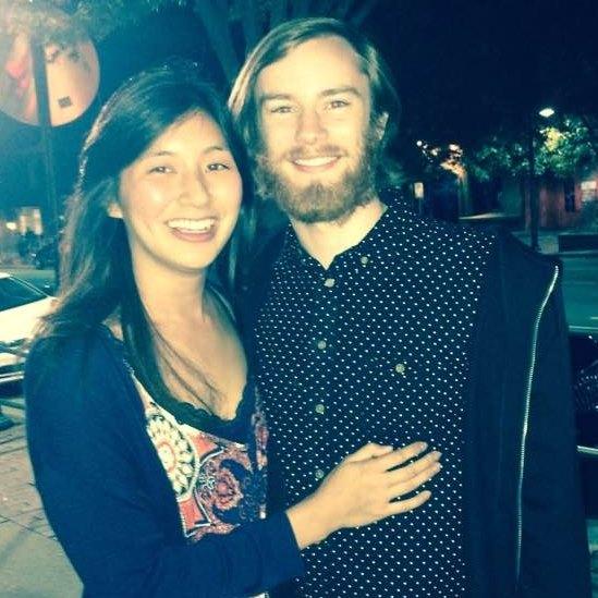 Our first couple pic taken by a stranger in the middle of Franklin St.