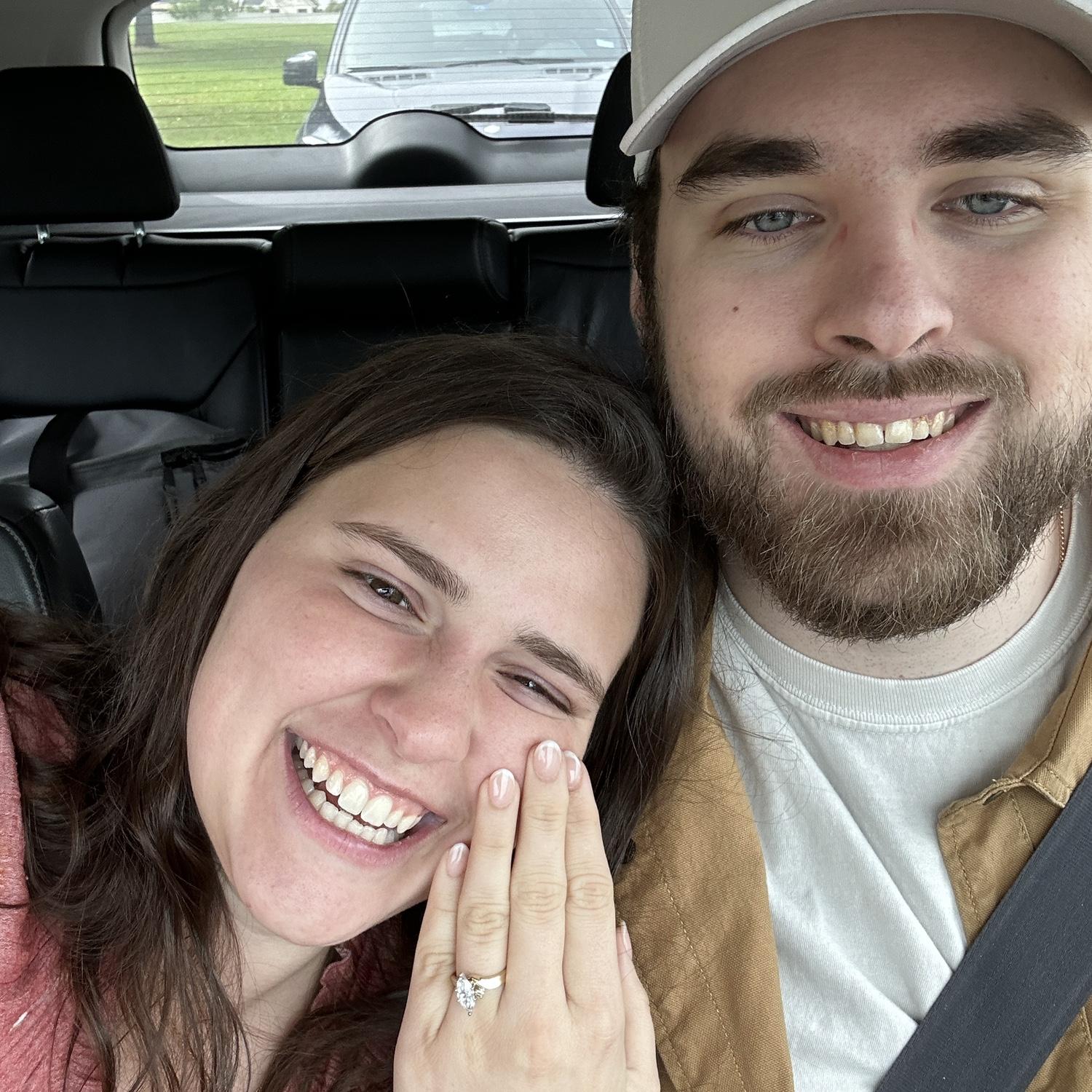 The day we got engaged! Matthew recreated part of their first date, then he asked her to marry him.
