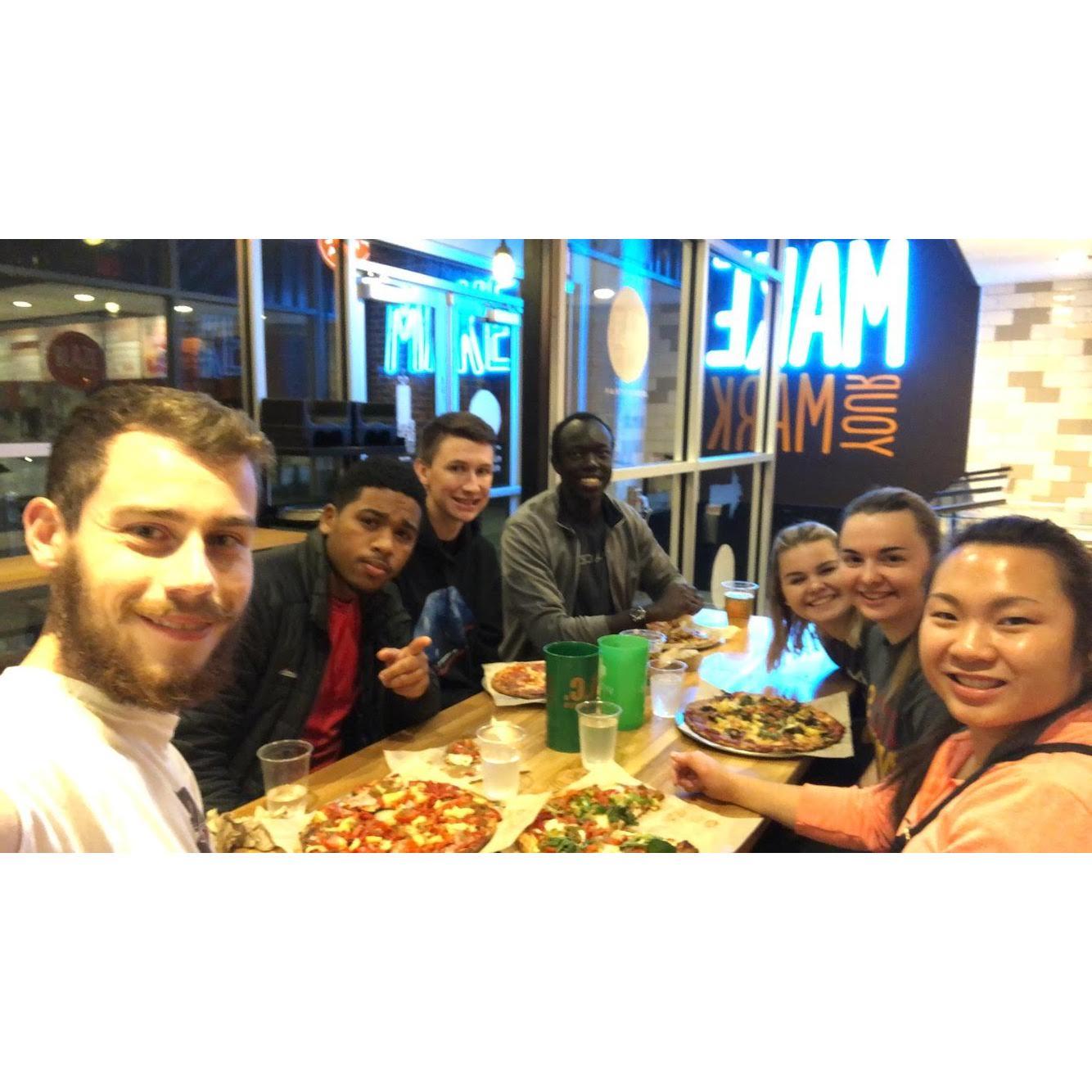 Blaze Pizza was a common place to meet!