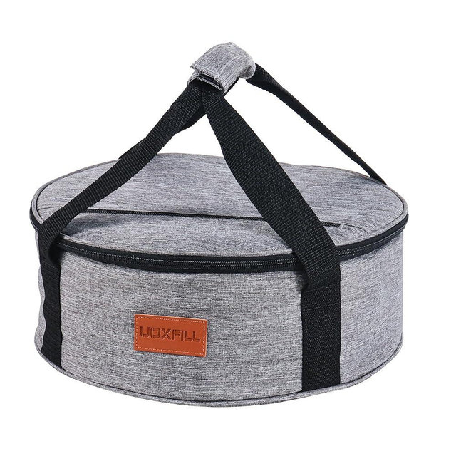 Uoxfill Round Casserole Carrier for Hot or Cold Food,Pie Carrier Bag, Cake Carrier Casserole Dish Carrying Case for Potluck Parties Picnic,Fits 12.5” X 12.5” Baking Dish
