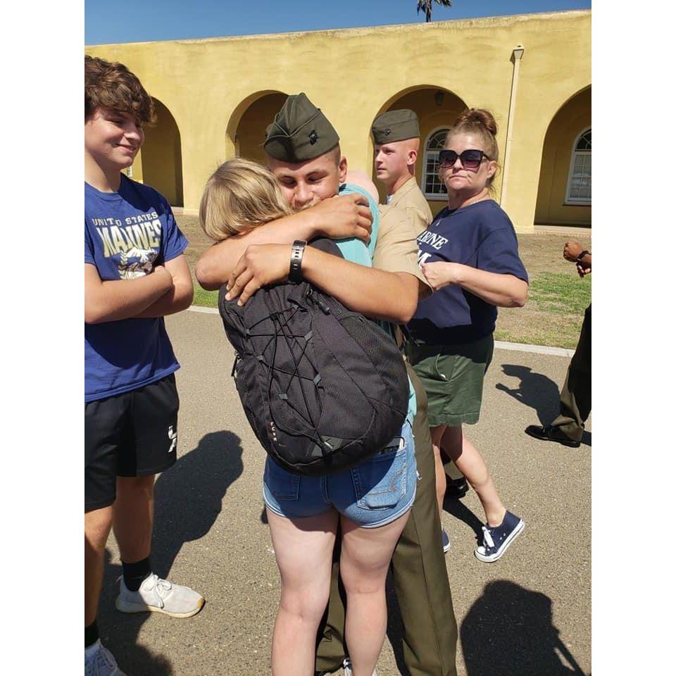 the best hug ever; Connor's boot camp graduation