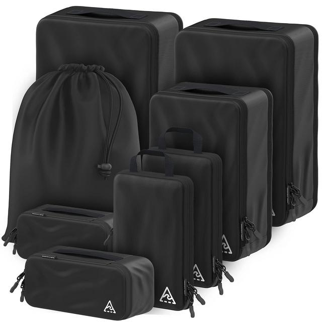 WELL TRAVELED 8-piece Compression Packing Cubes For Travel with HybridMax Double Capacity Design Compression Cube, Packing Cubes Compressible Reliable, Travel Gear Travel Accessories