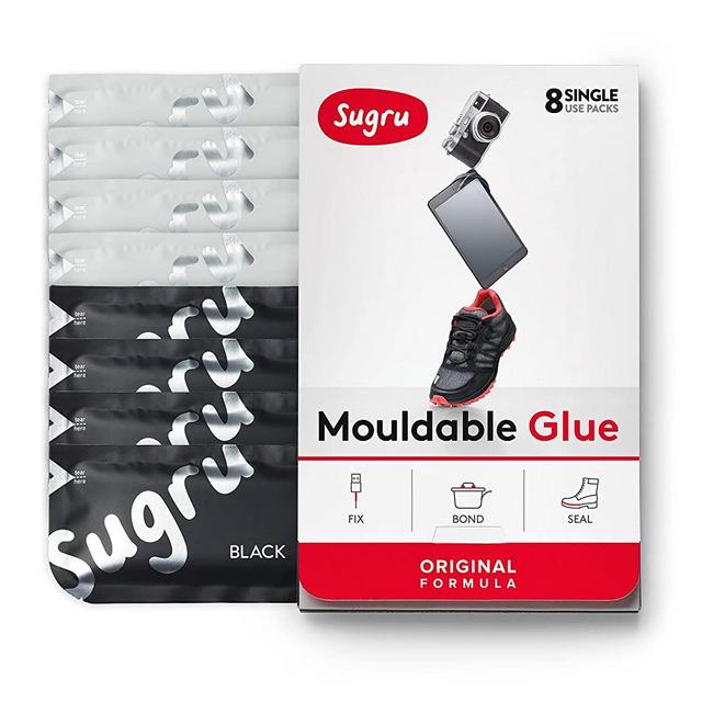 Sugru Moldable Glue - Original Formula - All-Purpose Adhesive, Advanced Silicone Technology - Holds up to 4.4 lb - Black & White 8-Pack