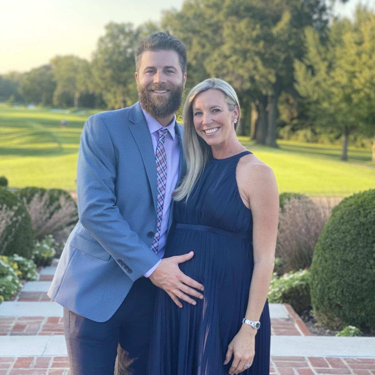 36 weeks pregnant at The Cassin's wedding - St. Louis, MO - September 2021