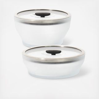 4-Piece Frosted Glass Large Cookware & Storage Set