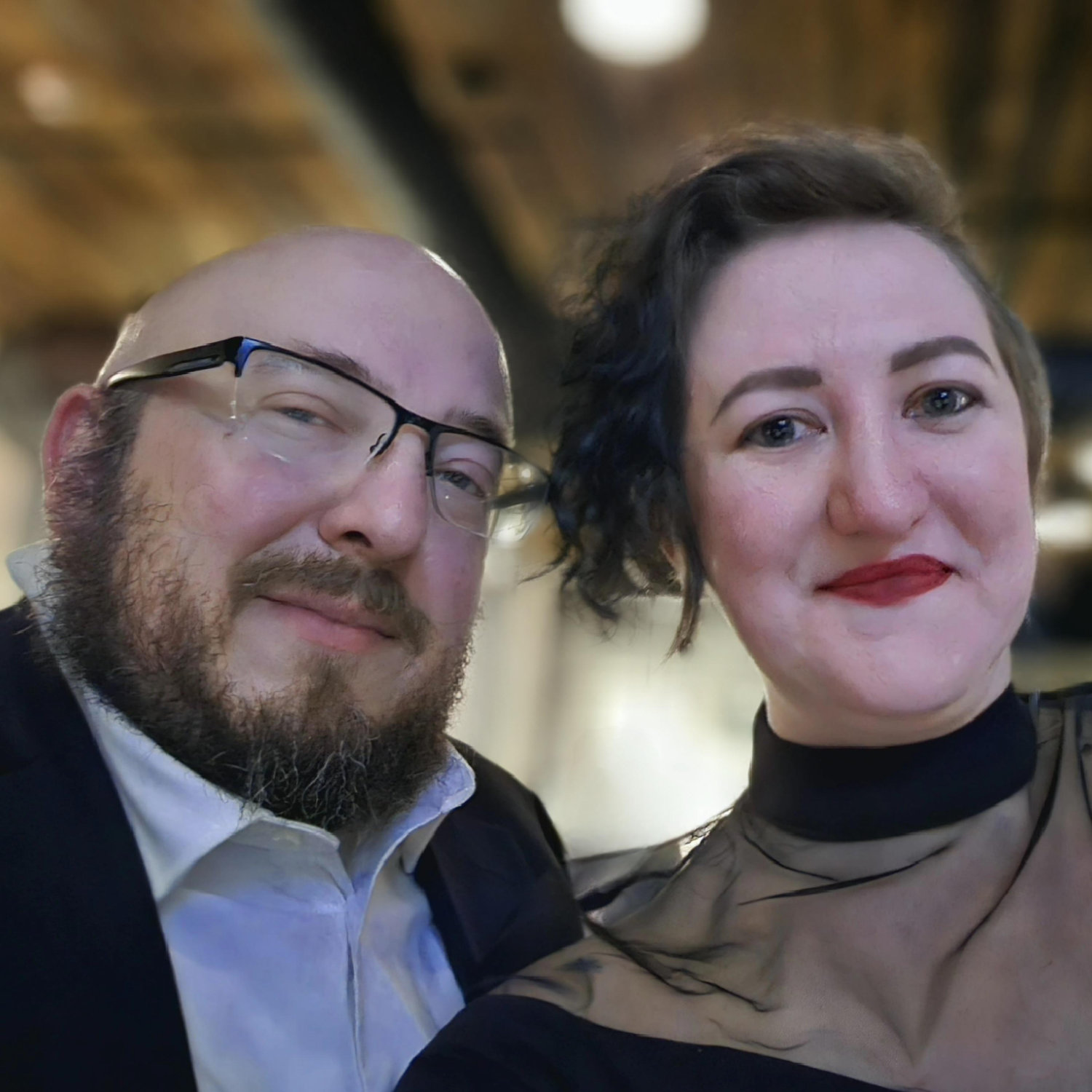 First photo together as an ENGAGED couple! 2/28/24 - a full moon and full hearts