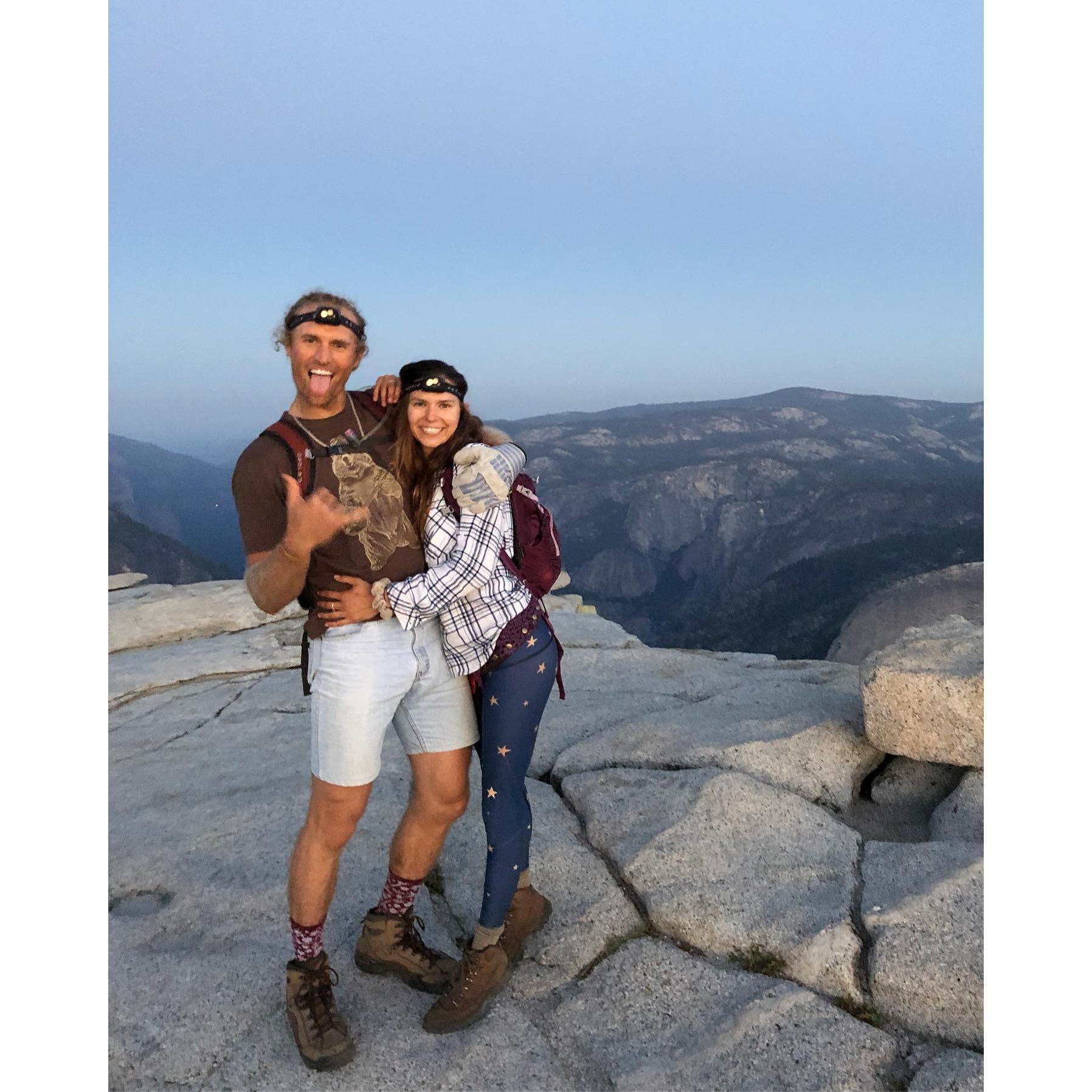 Nearly 4 years of making the most of the Great California Outdoors. Watching the sunrise from the top of Halfdome in Yoesmite Valley is a forever highlight.