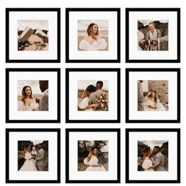 Amazon: 12x12 Picture Frame Set of 9, Color: BLACK