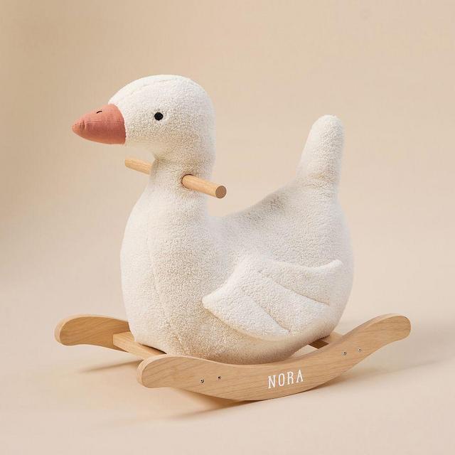 Duckling Plush Nursery Rocker, White