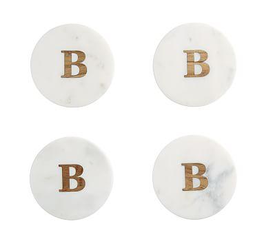 Alphabet Marble with Wood Coasters - B