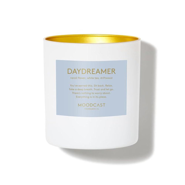 Moodcast Daydreamer Scented Candle - Aesthetic Candle for Home, Neroli Flower, Driftwood & White Tea, Clean Coco Wax Blend, Vegan, Paraben Free, 45-Hour Long Lasting Burn - 8oz