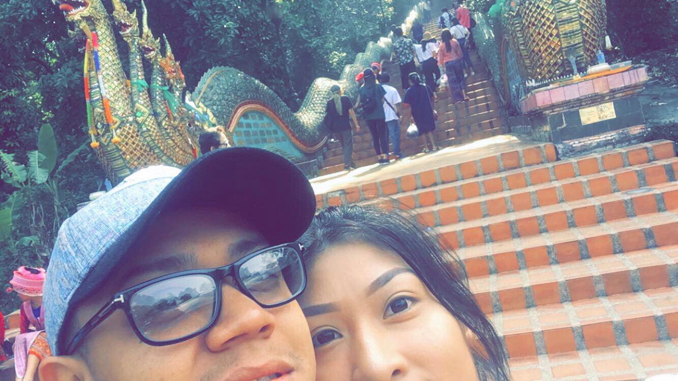 Stairs to the temples in Thailand