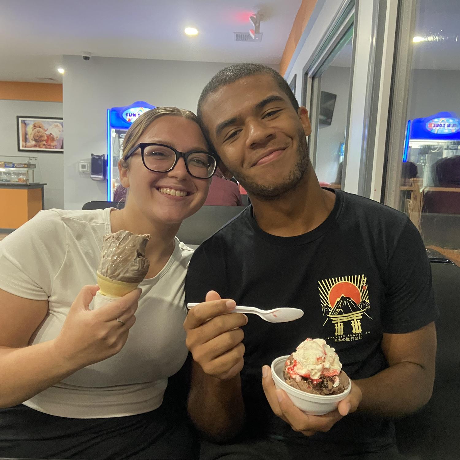 Out for ice cream on a summer night :)