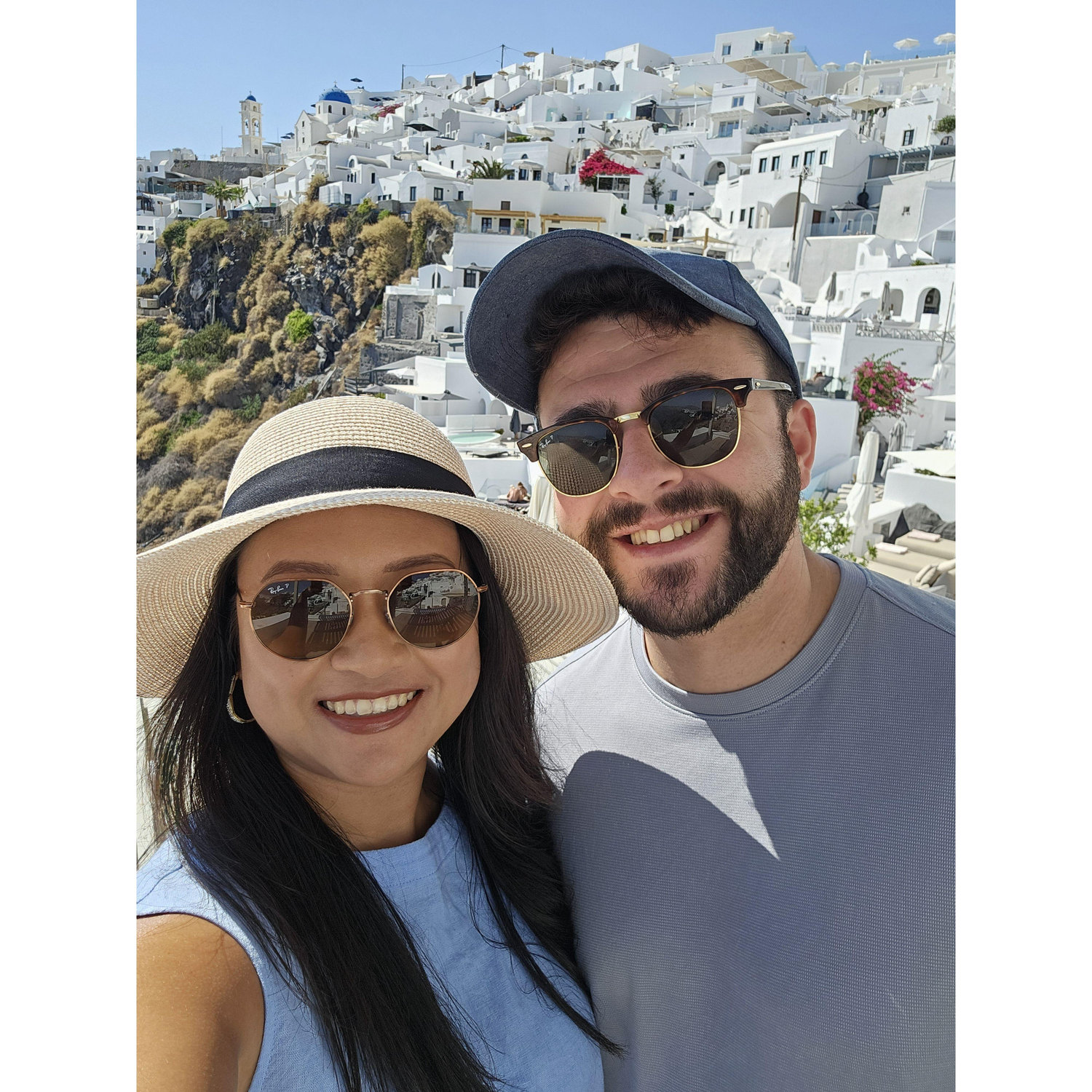 Taken on the private terrace attached to our hotel room in Santorini!