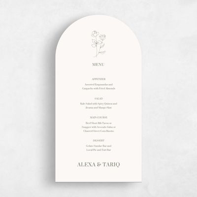 White Arch Wedding Menu - Maywood