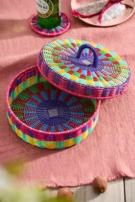 Colorful Woven Tortilla Basket