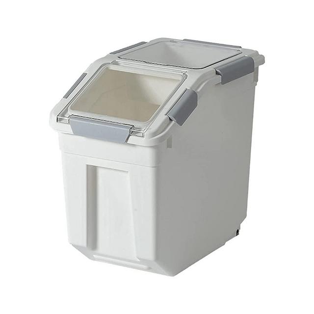 HANAMYA 15 Liter / 30 lbs Rice Storage Container with Measuring Cup, BPA free, For Rice | Grain | Pet Food | Flour, 2 counts, White