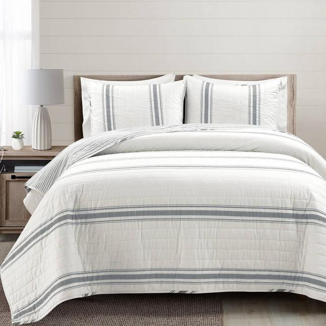 12pc Queen Chambray Matelasse Stripe Comforter & Sheet Bedding Set Gray -  Threshold™