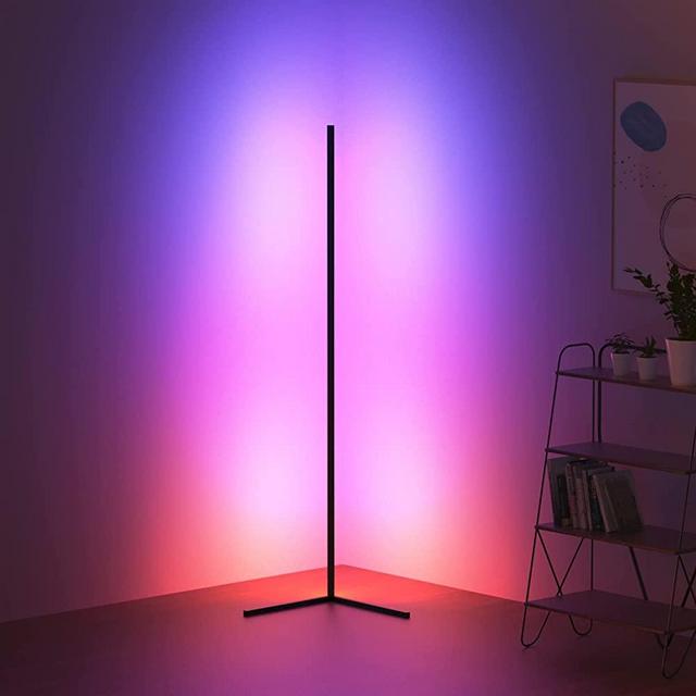RGB Corner Floor Lamp,Corner Led Lamp,Lit Lamp,55'' Minimalist Led Corner Floor Lamp,Corner Lamp,RGB Floor Lamp,Corner Light,Lamp for Living Room,RGB Lamp for Gaming Room,Remote Control