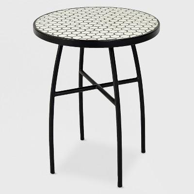 Mosaic Honeycomb Indoor/Outdoor Accent Table Black/Off-White - Threshold&#153;