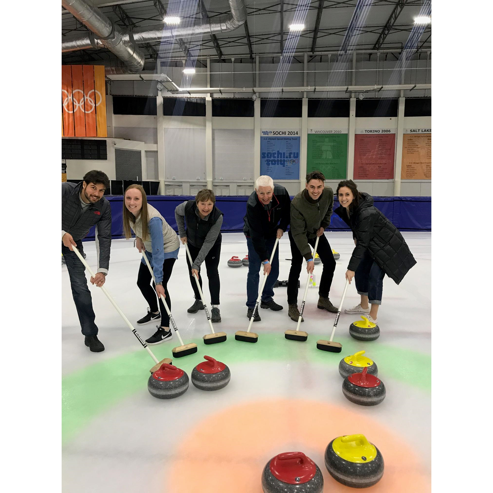 CURLING LESSON WITH THE FERGUSONS!