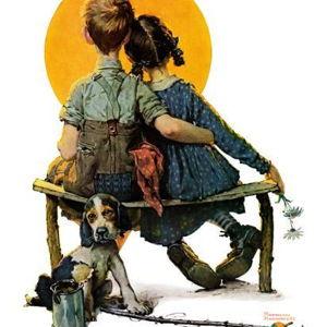 '"Little Spooners" or "Sunset", April 24,1926' Giclee Print - Norman Rockwell | Art.com