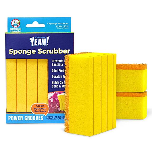 Sponge Yeah! Sponge Scrubber 3 Pack – Dual Sided Non Scratch Dish Sponge and Scrubber for Kitchen and Household Cleaning, Scrubbing Pots, and Washing Dishes
